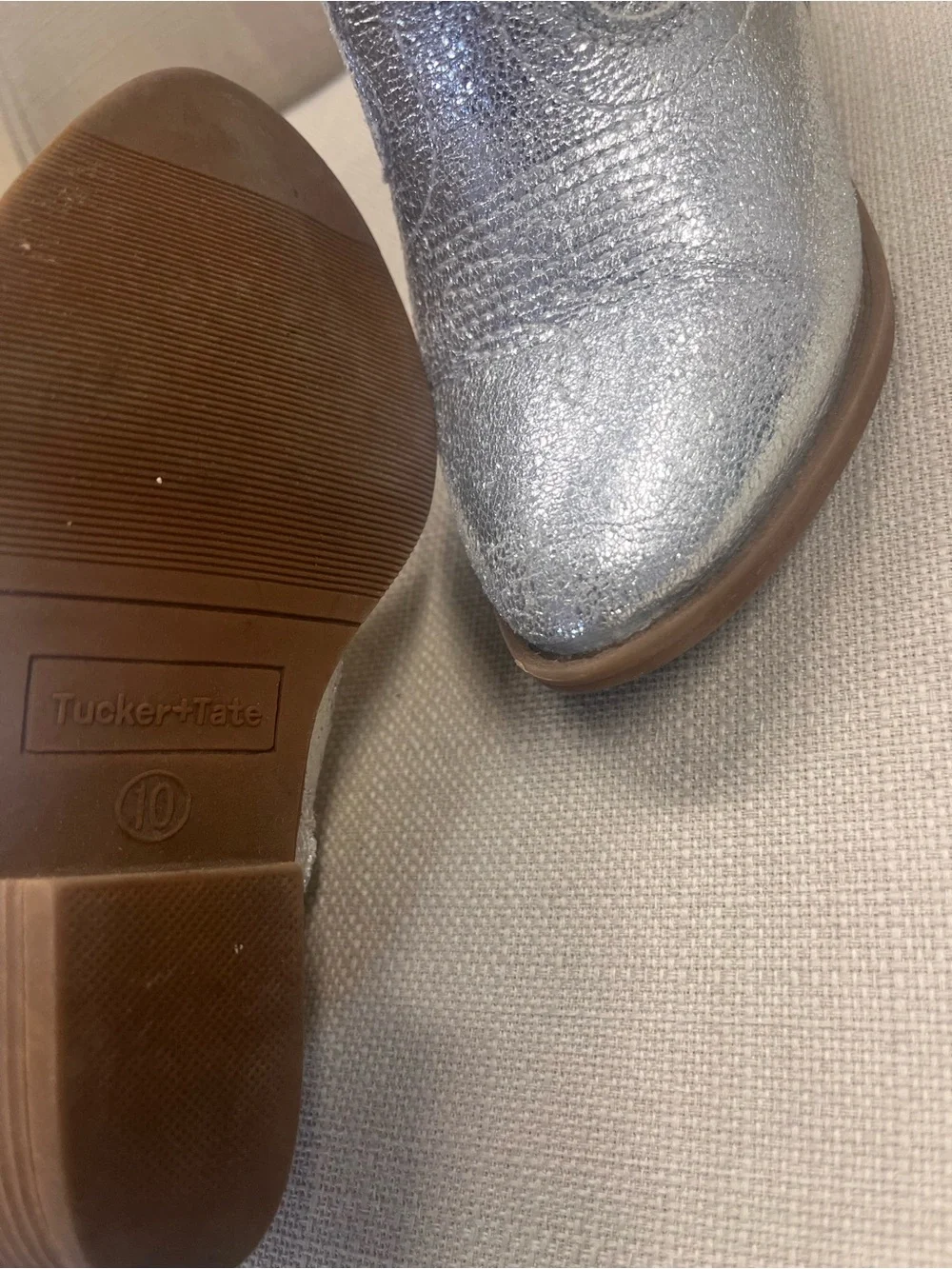 Tucker + Tate Sparkle Silver Kids Western Boots